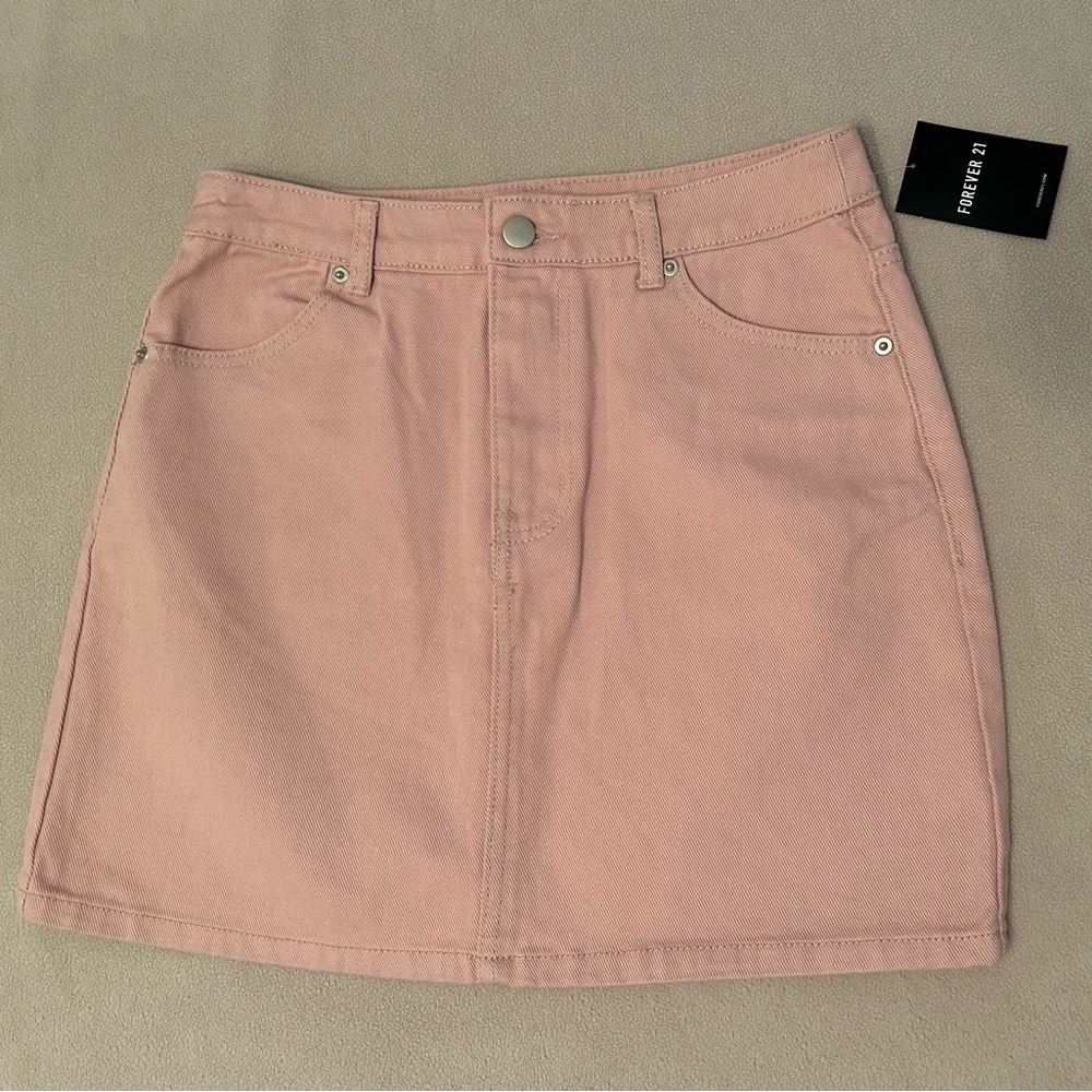 Forever 21 Light Pink / Mauve Jean Denim Short Skirt
